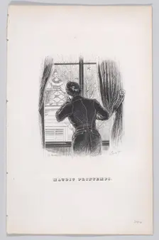 Damned Springtime from The Complete Works of Béranger, 1836. Creator: John Thompson