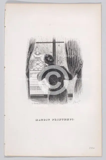 Damned Springtime from The Complete Works of Béranger, 1836. Creator: John Thompson.