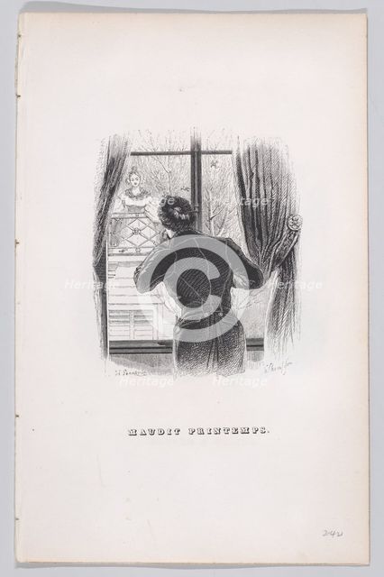 Damned Springtime from The Complete Works of Béranger, 1836. Creator: John Thompson.