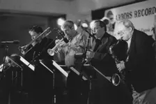 Dan Barrett, Randy Sandke, Tommy Newsom, Ken Peplowski, The March of Jazz, Clearwater..., 2000. Creator: Brian Foskett