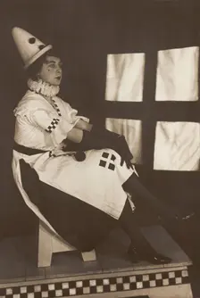 Dan Godfrey dressed in Pierrette costume, performing for "The Timbertown Follies"...(1910-1919?). Creator: Unknown