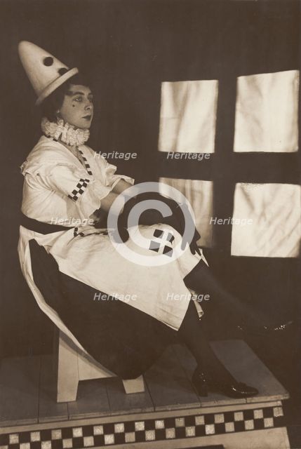 Dan Godfrey dressed in Pierrette costume, performing for "The Timbertown Follies"...(1910-1919?). Creator: Unknown.
