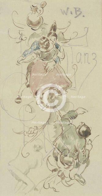 Dance card, c1860-1900. Creator: Wilhelm Busch.