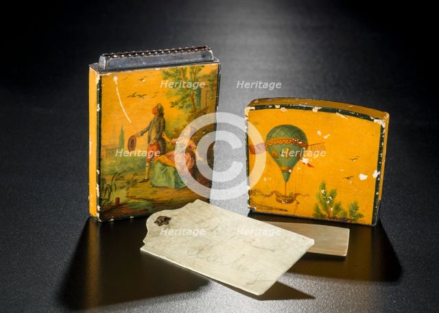 Dance card case and ivory cards, late 18th century. Creator: Unknown.