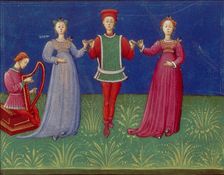Dance classes. From: De pratica seu arte tripudii (On the Practice or Art of Dancing), 1463. Creator: Anonymous