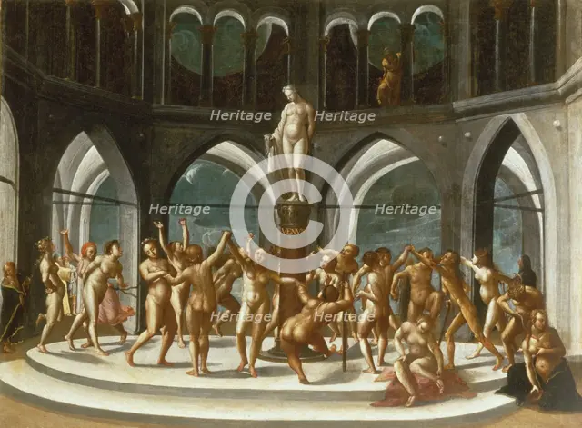 Dance around the Statue of Venus, 1580-1590. Creator: Hans Bock the Elder.
