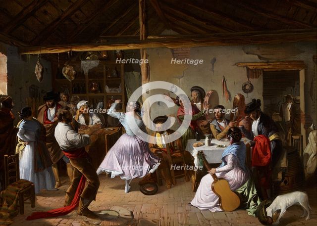 Dance at a Country Inn. Artist: Benjumea, Rafael (c. 1825-c. 1887)