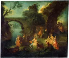 Dance at the River c1720-1730. Artist: Pierre-Antoine Quillard