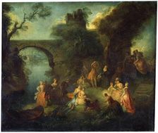 Dance at the River c1720-1730. Artist: Pierre-Antoine Quillard
