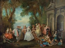Dance before a Fountain, by 1724. Creator: Nicolas Lancret