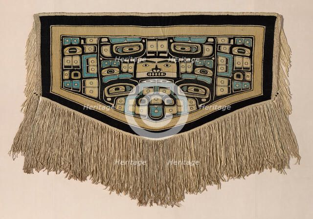 Dance Blanket with Diving Whale and Raven Motifs, Northwest Coast, Late 19th century. Creator: Unknown.