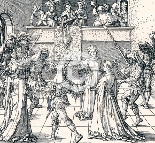 'Dance by Torchlight, Augsburg', 1516 (1906). Artist: Albrecht Durer.