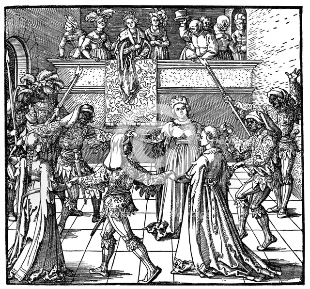 'Dance by Torchlight, Augsburg', 1516, (1936). Artist: Albrecht Dürer