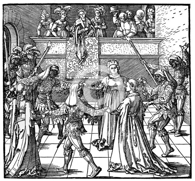 'Dance by Torchlight, Augsburg', 1516, (1936). Artist: Albrecht Dürer