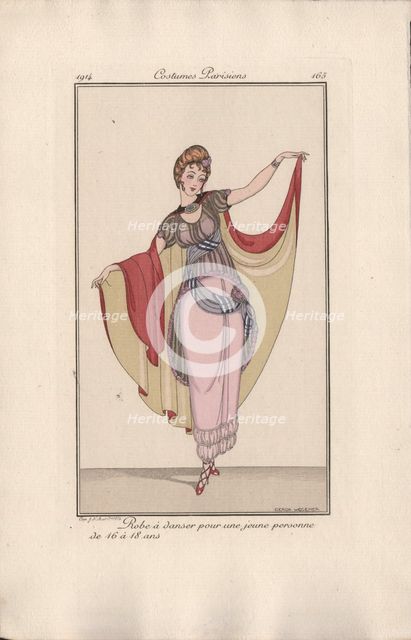 Dance dress for girls from 16 to 18 years, 1914.