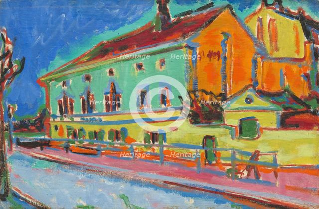 Dance Hall Bellevue [obverse], 1909/1910. Creator: Ernst Kirchner.