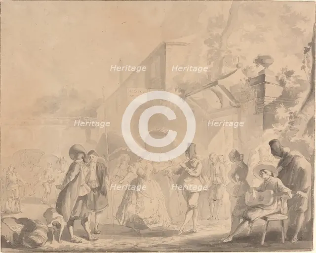 Dance in a Village Square, c. 1770/1775. Creator: Luis Paret y Alcazar.