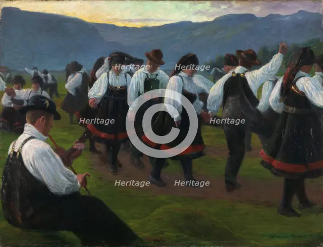 Dance in Setesdal, 1891. Creator: Gustav Wentzel.