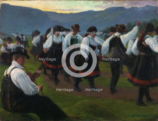 Dance in Setesdal, 1891. Creator: Gustav Wentzel.