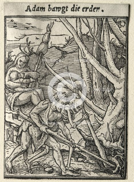 Dance of Death: Adam Tilling the Ground. Creator: Hans Holbein (German, 1497/98-1543).