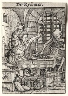 Dance of Death: The Miser, c. 1526. Creator: Hans Holbein (German, 1497/98-1543)