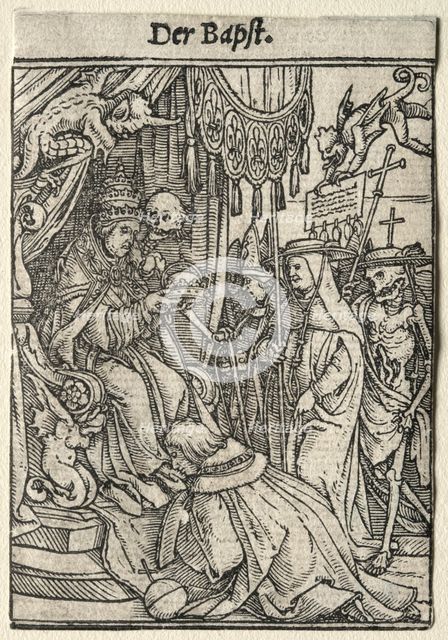 Dance of Death: The Pope. Creator: Hans Holbein (German, 1497/98-1543).