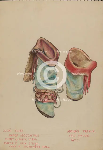 Dance Moccasins, 1935. Creator: Michael Trekur.