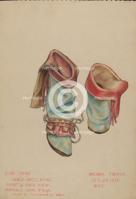 Dance Moccasins, 1935. Creator: Michael Trekur.