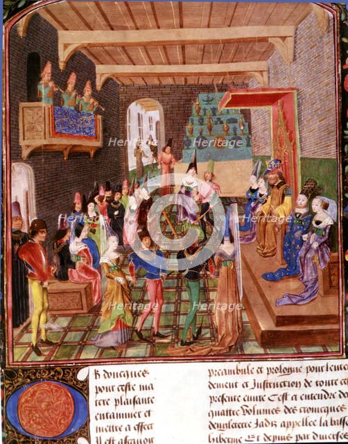 Dance party in the Royal Castle, 14th century miniature.