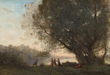 Dance under the Trees at the Edge of the Lake, 1865/1870. Creator: Jean-Baptiste-Camille Corot