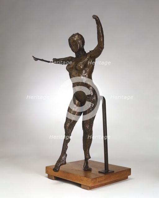 Dancer Moving Forward, Arms Raised, Right Leg Forward, c. 1882-1895/cast 1919-1932. Creator: Edgar Degas.