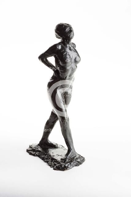 Dancer at Rest, Hands behind her Back, Right Leg Forward, cast 1920. Creator: Edgar Degas.