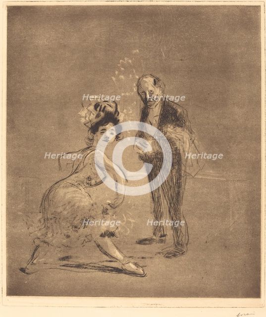 Dancer and Headwaiter, 1908. Creator: Jean Louis Forain.