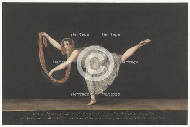 Dancer Annette Köbler performing the Pas-de-Shawl, 1812. Creator: Bartholomeus Ziesenis.