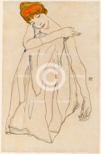 Dancer (Die Tänzerin), 1913. Creator: Egon Schiele.