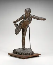 Dancer Holding Her Right Foot in Her Right Hand, possibly 1900/1911. Creator: Edgar Degas