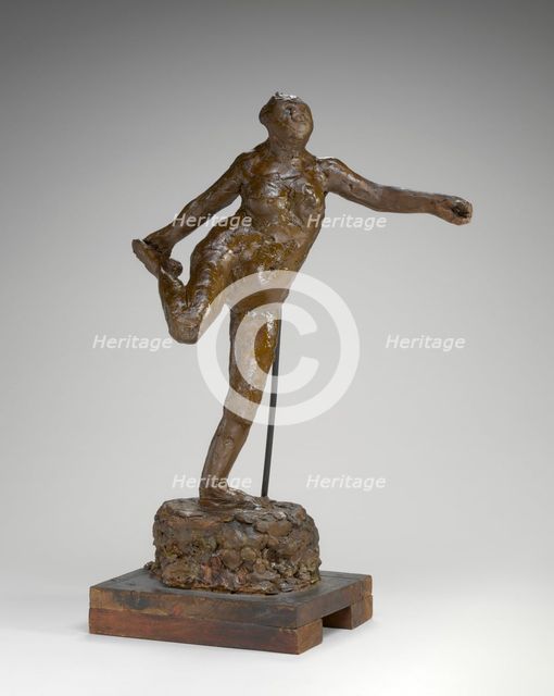 Dancer Holding Her Right Foot in Her Right Hand, possibly 1900/1911. Creator: Edgar Degas.