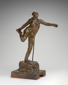 Dancer Holding Her Right Foot in Her Right Hand, possibly 1900/1911. Creator: Edgar Degas