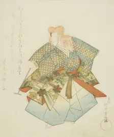 Dancer in Momijigari, from an untitled series of nerimono festival dancers, c. 1823. Creator: Yanagawa Shigenobu