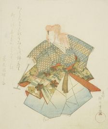 Dancer in Momijigari, from an untitled series of nerimono festival dancers, c. 1823. Creator: Yanagawa Shigenobu