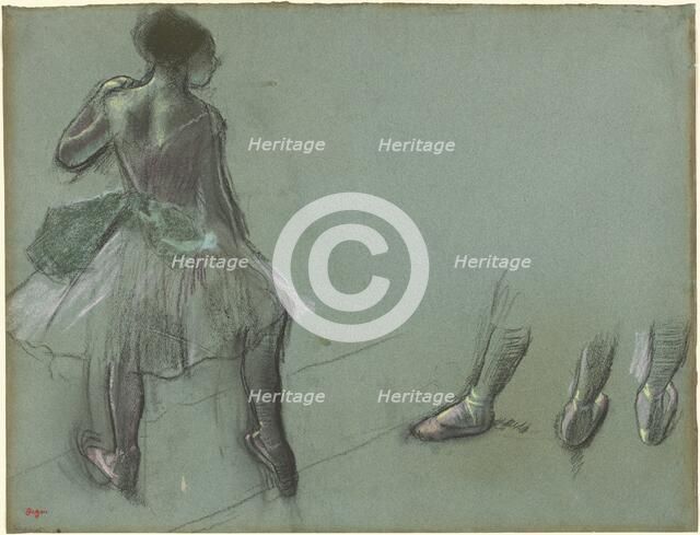 Dancer Seen from Behind and Three Studies of Feet, c. 1878. Creator: Edgar Degas.