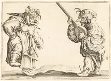 Dancers with Lute, c. 1622. Creator: Jacques Callot