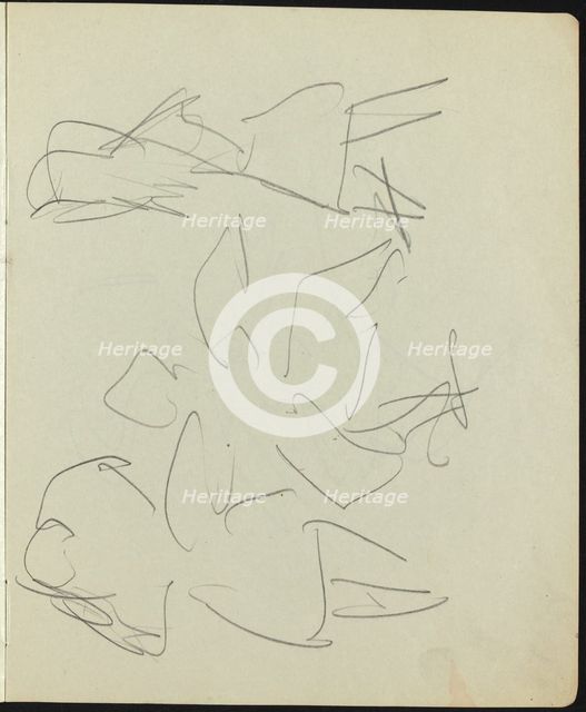 Dancers and Performers (Page from a Sketchbook), c. 1911. Creator: Ernst Kirchner.