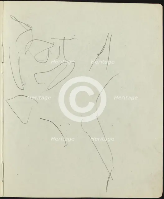 Dancers and Performers (Page from a Sketchbook), c. 1911. Creator: Ernst Kirchner.