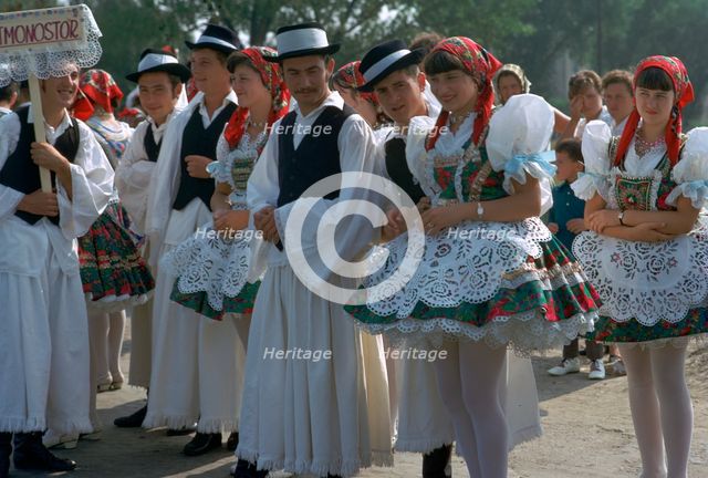Dancers at a Hungarian folklore festival. Artist: CM Dixon Artist: Unknown