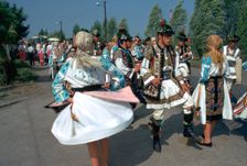 Dancers at a Hungarian folklore festival. Artist: CM Dixon