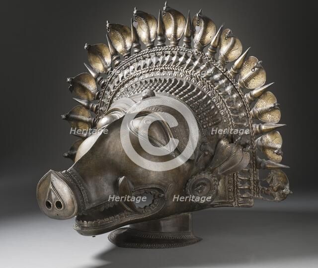 Dancer's Headpiece in the Form of a Panjurli Bhuta (boar spirit deity), 18th century Creator: Unknown.