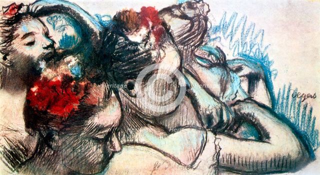 'Dancers' Heads', 1899. Artist: Edgar Degas