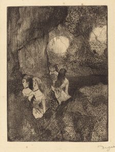 Dancers in the Wings, 1879/1880. Creator: Edgar Degas