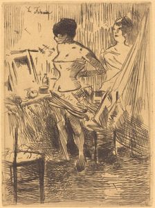 Dancers in Their Dressing Room, c. 1876. Creator: Jean Louis Forain